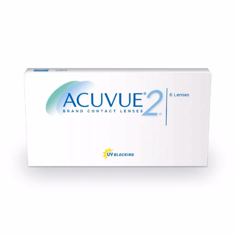 Caixa frontal das lentes de contato ACUVUE 2 com 6 lentes
