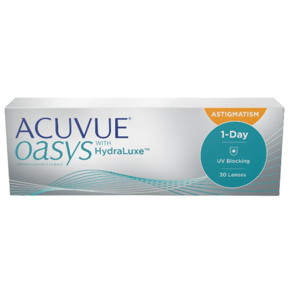 Caixa com 30 lentes ACUVUE OASYS 1-Day com HydraLuxe para Astigmatismo