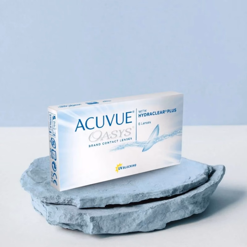 Caixa das lentes ACUVUE OASYS com HYDRACLEAR PLUS em composição de produto