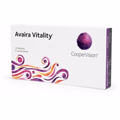 Caixa das lentes Avaira Vitality em vista lateral