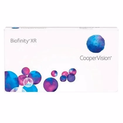Caixa frontal das lentes de contato Biofinity XR para graus altos