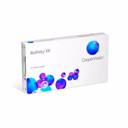 Caixa das lentes de contato Biofinity XR vista em perspectiva
