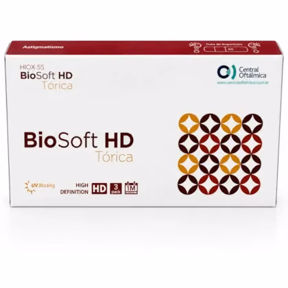 Caixa frontal das lentes de contato BioSoft HD Tórica