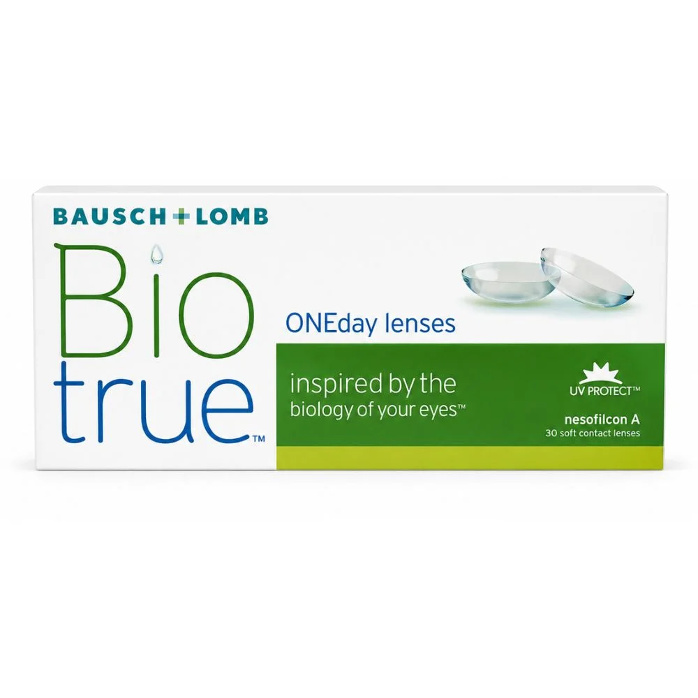 Caixa frontal das lentes de contato diárias Biotrue ONEday com 30 lentes