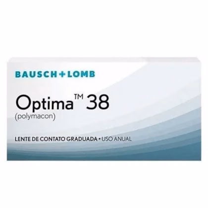 Caixa das lentes de contato Optima 38 da Bausch + Lomb