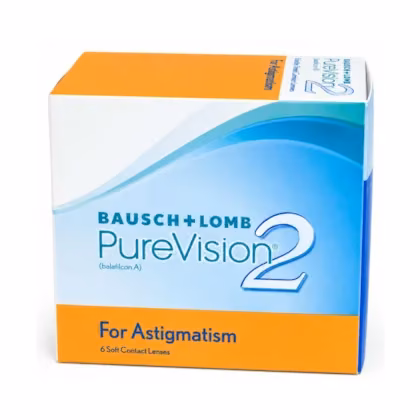 Caixa das lentes PureVision 2 para Astigmatismo vista de frente