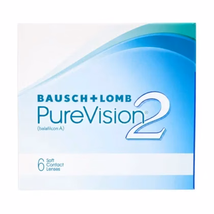 Caixa frontal das lentes de contato PureVision 2 com 6 lentes