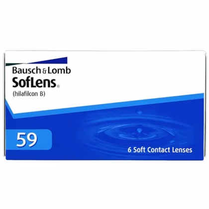 Caixa frontal das lentes de contato SofLens 59 com 6 lentes