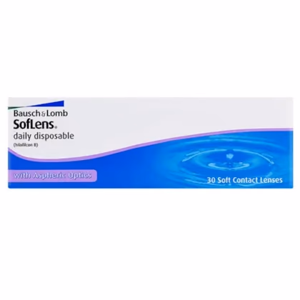 Caixa frontal das lentes SofLens Daily Disposable com 30 lentes