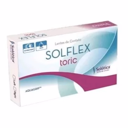 Caixa das lentes Solflex Toric vista em perspectiva