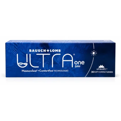 Caixa das lentes de contato diárias Bausch + Lomb ULTRA ONE DAY com 30 lentes