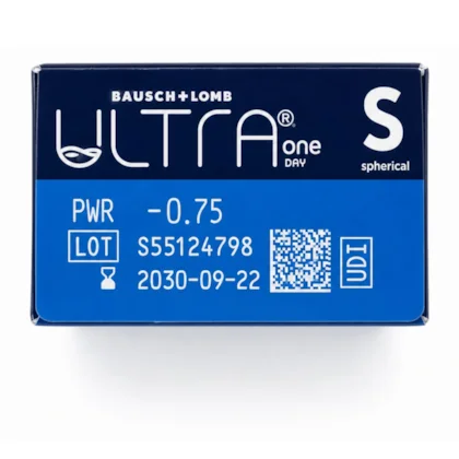 Lateral da caixa ULTRA ONE DAY com identificação do grau esférico